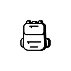 Travel backpack line icon. Hiking backpack symbol