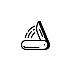 Pocket knife line icon. Swiss army knife outdoor tool