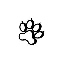 Animal paw print line icon. Pet footprint symbol