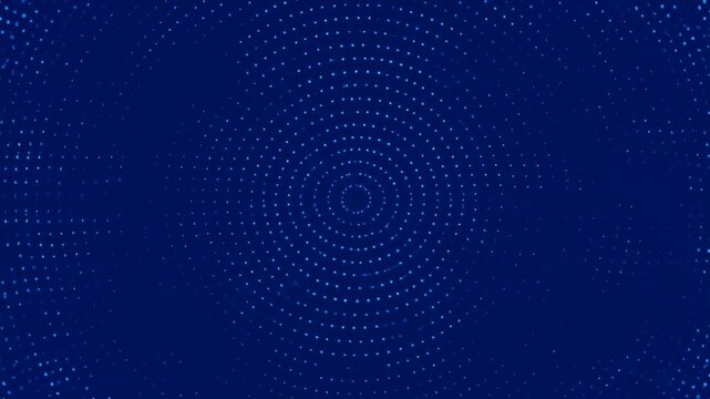 Circular gradient of blue dots on a darker blue background, radiating outwards