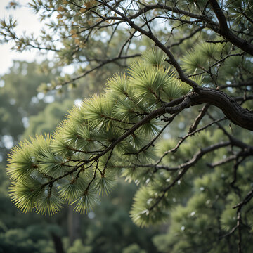 Eucalyptus tree branch moving on wind blow, evergreen plants nature