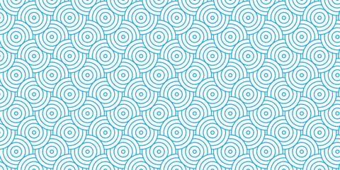 Minimal blue fabric pattern circles wave overlap transparent design. overlapping paper repeat textile geometric retro background.