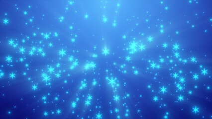 Bright blue stars scattered across a glowing blue background, cr