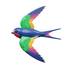 Fototapeta premium A colorful bird is flying through the air
