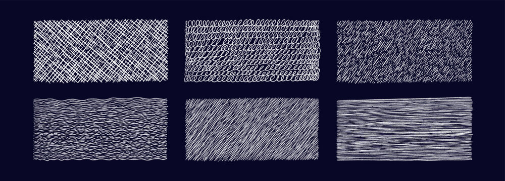 Hand drawn texture Rain, crosshatch, wave chalk scribble white pattern