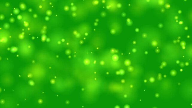 Vibrant green sparkling particles forming an abstract ethereal background, dynamic digital light effect texture and pattern for design