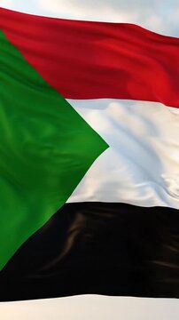 Sudan flag waving gently in breeze