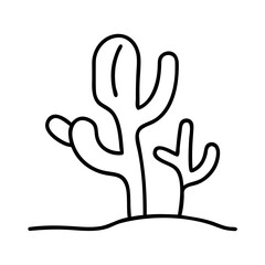 Obraz premium Cactus Outline Icon Modern Minimal Vector Graphic
