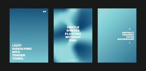Fototapeta premium Modern Gradient Background Template Set with Bold Aesthetic Typography for Poster Cover and Flyer Design