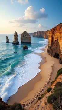 Dramatic coastal scenery, Playa de los Muertos' unique formation , landscape, view