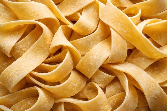 Tagliatelle pasta macro