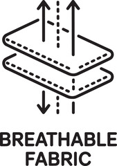 Fototapeta premium Illustration of two pieces of breathable fabric showing air circulation through material