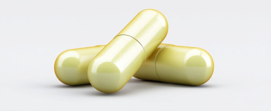 Vibrant lysine supplement capsules arranged on a pristine white background for optimal visibility.