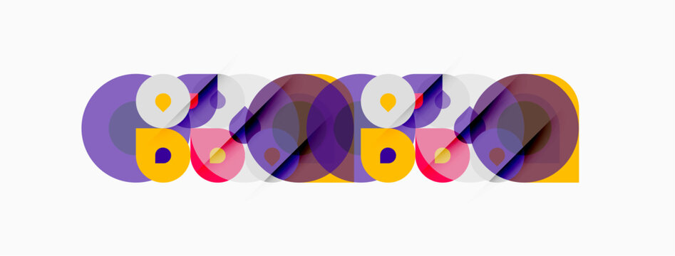 Abstract graphic design featuring overlapping circles, creating colorful text resembling 8080. Modern aesthetic, vibrant hues, simple shapes.
