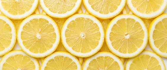 Fresh lemon slices arranged on wooden surface food photography bright natural light close-up view vibrant colors citrus fruit inspiration for culinary creativity