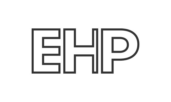 EHP logo design template with strong and modern bold text. Initial based vector logotype featuring simple and minimal typography. Trendy company identity.