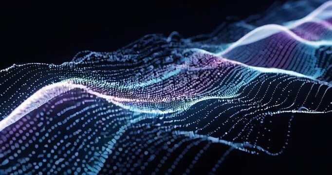 Futuristic wave data visualization technology.