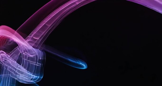 Glowing purple and blue light trails.