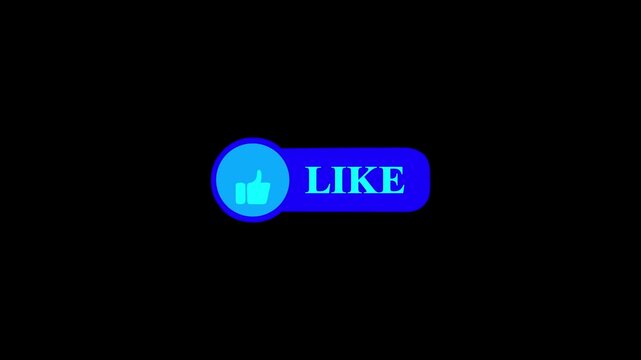 like button animation for a video channel social media. Thumb liker animation. On 4k video
