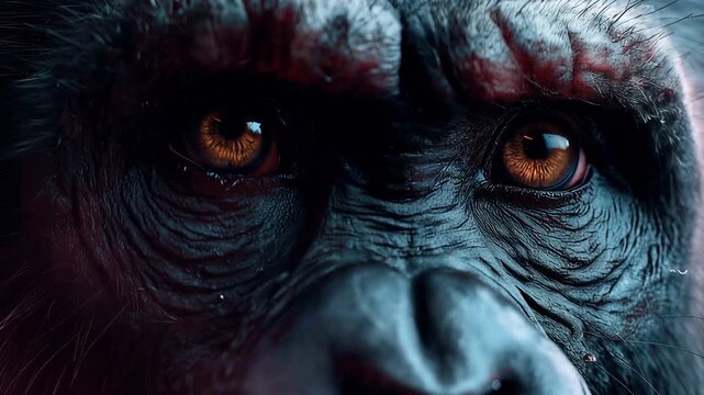 Chimpanzee faces red monkeypox virus particles during mpox outbreak in a forest setting