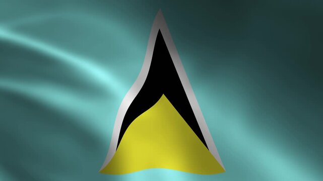 Lucia Country Flag Waving In Air Full Screen Animation