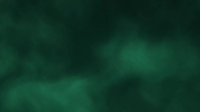 Green swirls flow through a cloud-like abstract motion