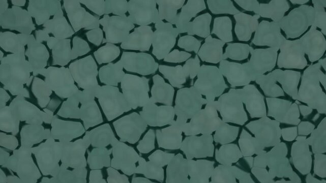 Cracked cellular pattern forms and shifts across greenish-blue abstract background