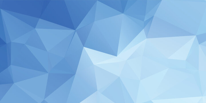 Blue Low Poly Geometric Background With Abstract Triangle Pattern and Modern Technology Texture