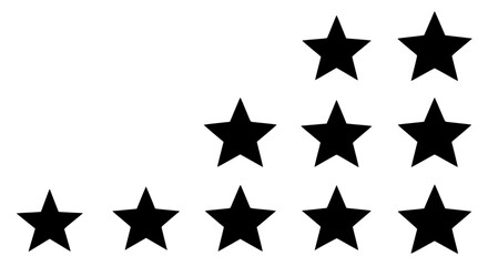 Stars black set with varying numbers for rating systems featuring review, feedback, quality with ranking and collection