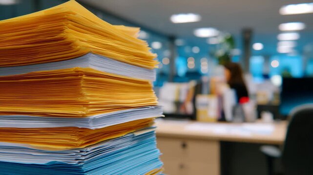 4Organized stack of regulatory policy documents, manuals arranged neatly with visible section headings and bullet lists, professional office environment, clear structured layout sym