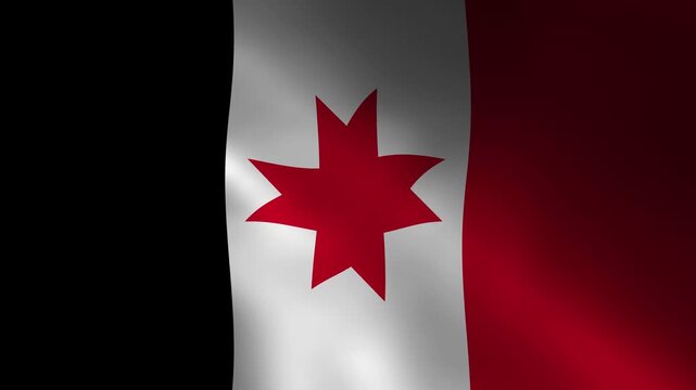 Udmurt Republic Country Flag Waving In Air Full Screen Animation