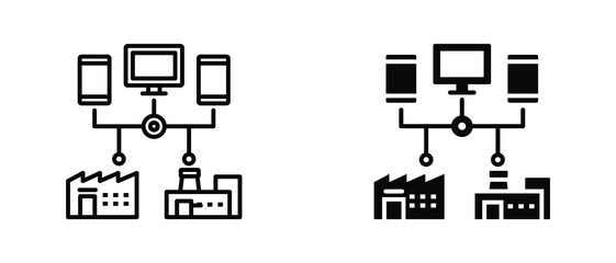 Connected Devices icon set with style outline and solid. vector simple elements for design and presentation. © kondesign