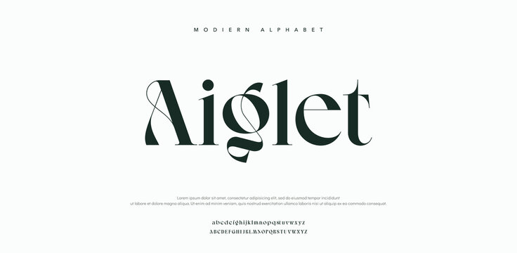 Modern elegant typography design with Aiglet font