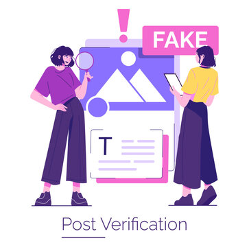 Vector Illustration of Post Verification Process