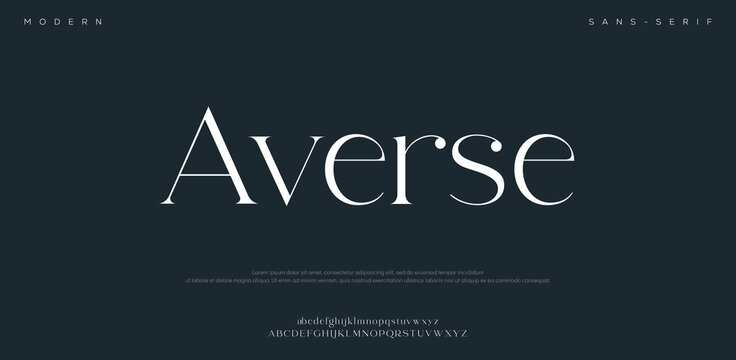 Modern typography design with the word Averse on dark background
