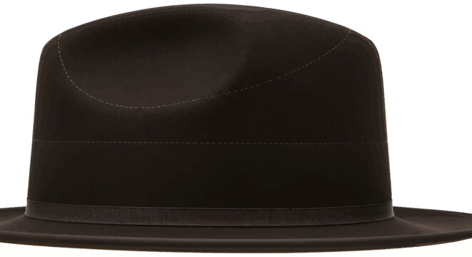 A Stylish Black Fedora Hat on White Background: Classic Accessory Photography