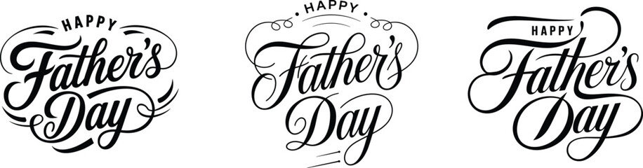 Happy Father's Day Lettering, Calligraphy Text Design Vector illustration