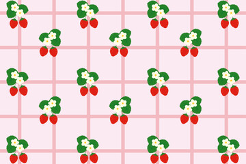 かわいいイチゴの背景イラスト