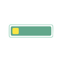 Green rectangle with a yellow square on a white background