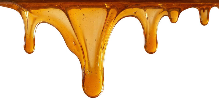 organic honey dripping on a white background