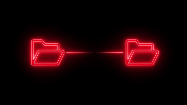 Cloud Based Data Exchange and File Management Tools concept on the transparent background. Motion graphics of Advanced Digital File . neon computer, concept, content, copy, document. 4k video