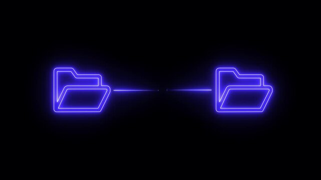 Cloud Based Data Exchange and File Management Tools concept on the transparent background. Motion graphics of Advanced Digital File . neon computer, concept, content, copy, document. 4k video