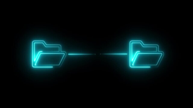 Cloud Based Data Exchange and File Management Tools concept on the transparent background. Motion graphics of Advanced Digital File . neon computer, concept, content, copy, document. 4k video