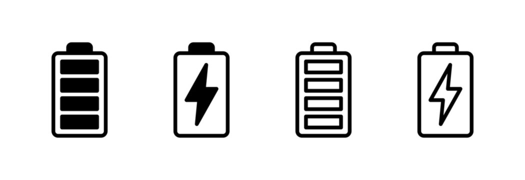 Battery icon vector illustration. battery charging sign and symbol. battery charge level