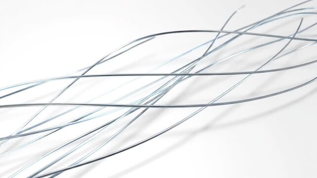 Two parallel metal rods on clean white background