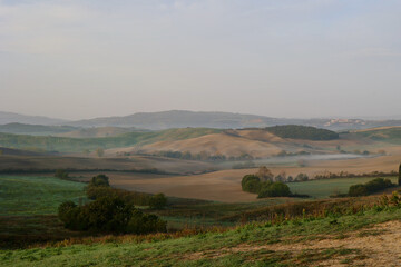 Obraz premium Autumn Morning Landscape Near Pienza, Tuscany, Italy