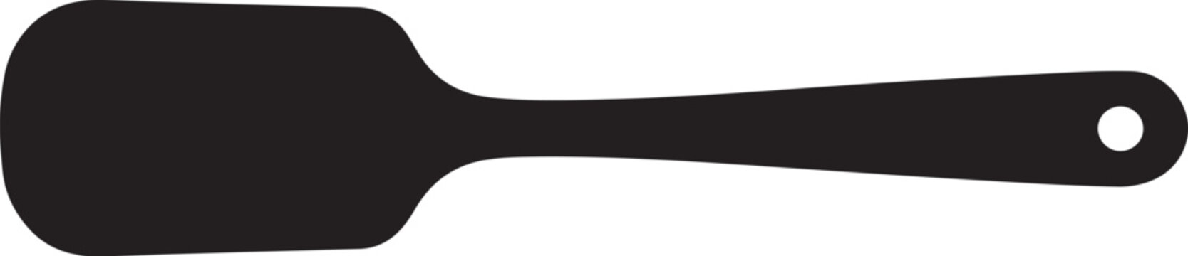 Black rubber spatula with hole in handle kitchen utensil