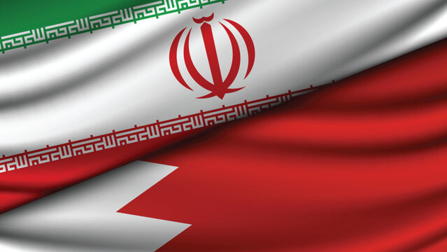 Illustration Vector Featuring IRAN and BAHRAIN Identities with IRAN and BAHRAIN Flags