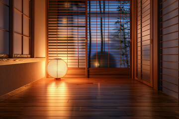 和風室内の温かい灯り