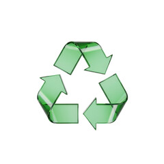 Obraz premium Green Glass Recycling Symbol with Arrows